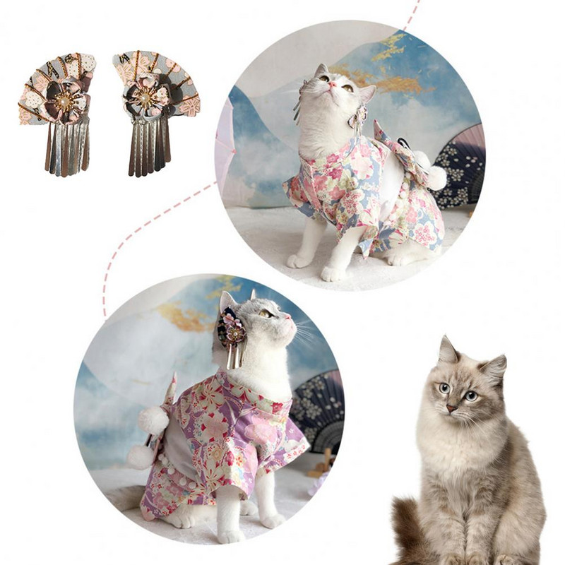 Jauka izskata mājdzīvnieku matu sprādzes pret izbalēšanu mājdzīvnieku matu aksesuāri ar ziedu rakstu Saģērbt Skaistas mājdzīvnieku suņu matu sprādzes ar pušķiem