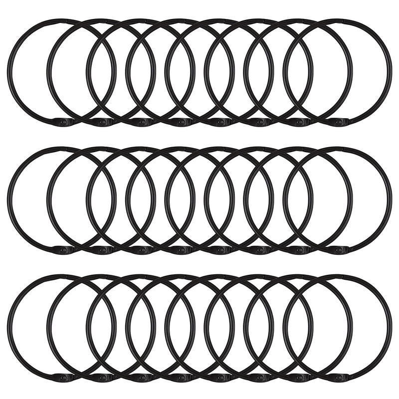 24 pakki Dušikardinapuud Konksud ümmargused metallist Dušikardinarõngad Konksud Roostekindlad Dekoratiivsed Vannitoa Dušivarras Must