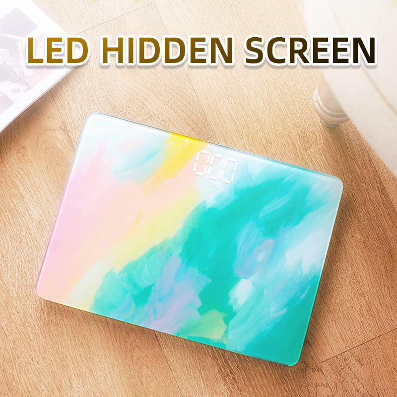 Grafiti raksts vannas istabas svari grīda ķermeņa svara svari LED digitālais displejs Smart Balance elektroniskie mājsaimniecības svari