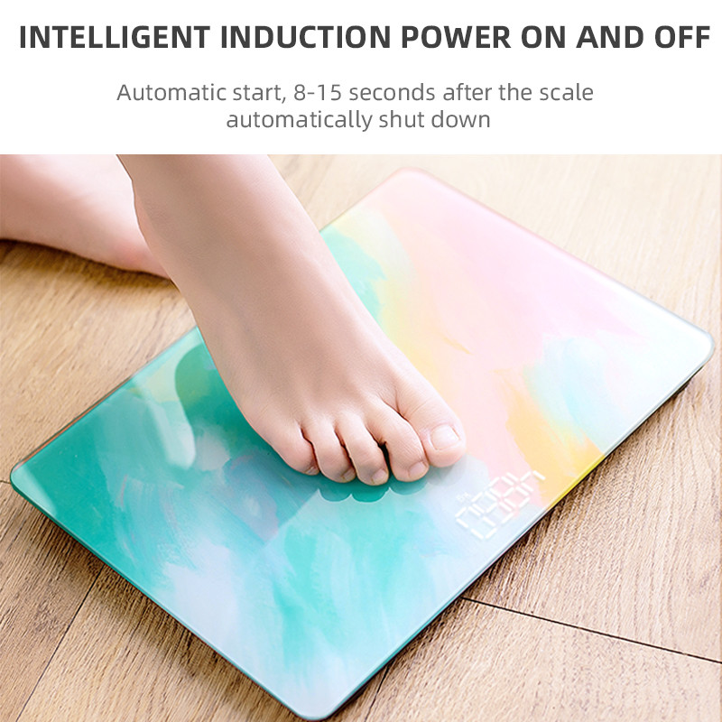 Grafiti raksts vannas istabas svari grīda ķermeņa svara svari LED digitālais displejs Smart Balance elektroniskie mājsaimniecības svari