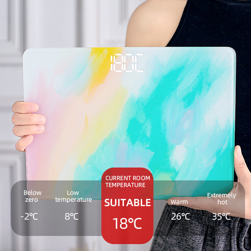 Grafiti raksts vannas istabas svari grīda ķermeņa svara svari LED digitālais displejs Smart Balance elektroniskie mājsaimniecības svari