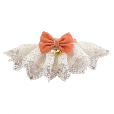 Bandana za kućne ljubimce Preslatka marama od meke teksture za kućne ljubimce, moderna čipkasta ogrlica za pse s malim zvonom za psiće, čipkasta mašna