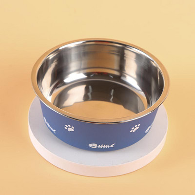 Lolojumdzīvnieku kaķu barošanas bļoda nerūsējošā tērauda plastmasas neslīdoša viena bļoda pārtikas dzeršanas paplāte Barotājs, izturīgs pret pilieniem, izturīgs mājdzīvnieku suņu bļoda