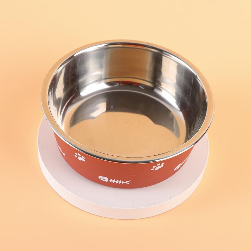 Lolojumdzīvnieku kaķu barošanas bļoda nerūsējošā tērauda plastmasas neslīdoša viena bļoda pārtikas dzeršanas paplāte Barotājs, izturīgs pret pilieniem, izturīgs mājdzīvnieku suņu bļoda