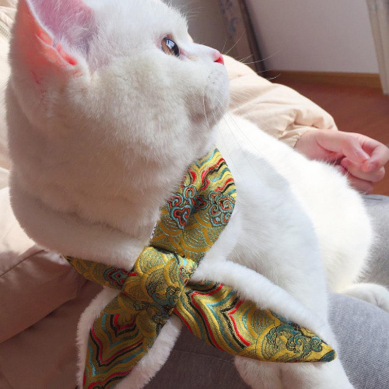 Šalle Ķīniešu stila siekalu dvielis Ādai draudzīgs Viegls dvieļu apdruka Ērts suņu kakla lakats mājdzīvniekam