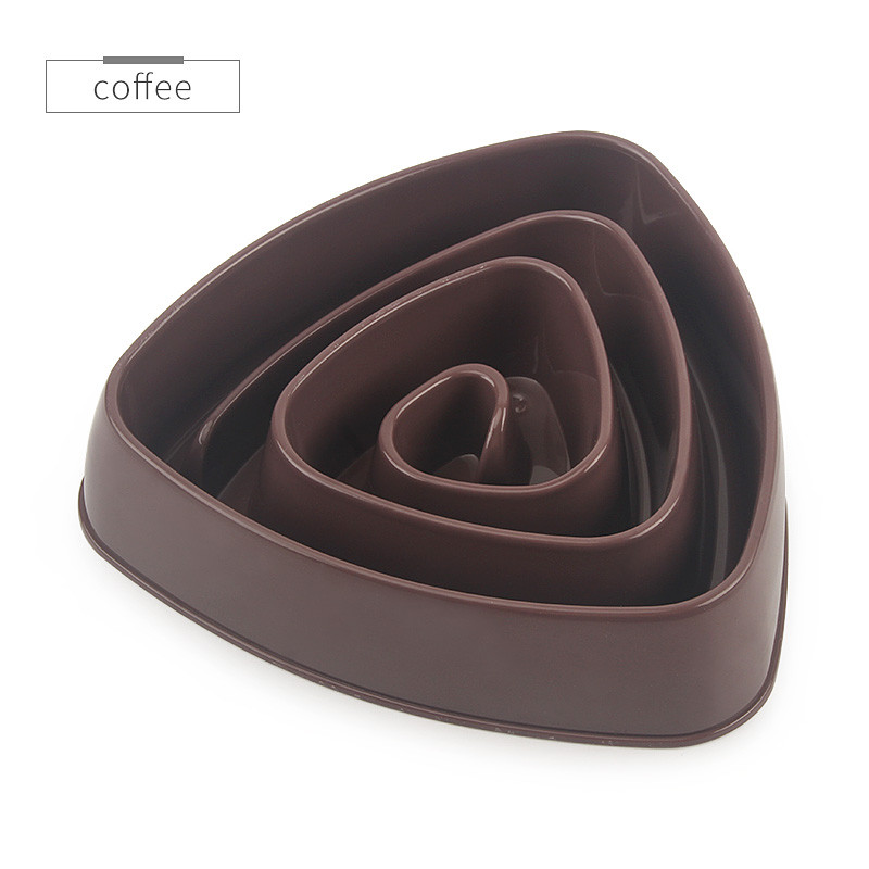 Trokutasta posuda za treniranje pasa koji sporo jede Štene Mačić Plastična posuda za hranjenje hrane Kućni ljubimac Izbjegavajte gušenje Hranilica Zdjelice za pse