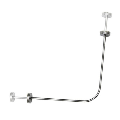 Stalak za zavjese za tuš Zakrivljena šipka za uštedu prostora Kutna kupaonica za ugradnju na zid, bez bušenja, teško opterećena oprema za kadu