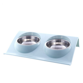 Double Bowls Σταθμός ταΐσματος για σκύλους κατοικίδιων ζώων από ανοξείδωτο ατσάλι Νερό Μπολ Τροφοδοσία Λύση τροφοδοσίας για σκύλους Προμήθειες για γάτες
