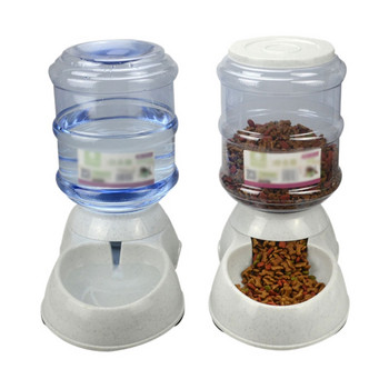 3,75L Dog Cat Large Automatic Feeder Drinker Food Water Dispenser Pet Bowl Πιάτο Automatic Drinkers Pet Feeder Waterer Food Bowl