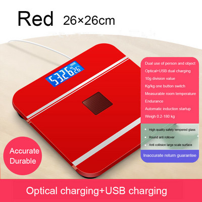 Digitaalne kaal kehakaal USB+optiline laadimine Bluetooth Smart Wireless BMI rasvaanalüsaator Vannituba tüdrukute ühiselamu kaasaskantav UUS