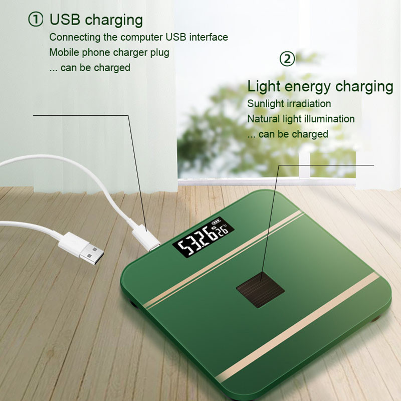 Digitaalne kaal kehakaal USB+optiline laadimine Bluetooth Smart Wireless BMI rasvaanalüsaator Vannituba tüdrukute ühiselamu kaasaskantav UUS