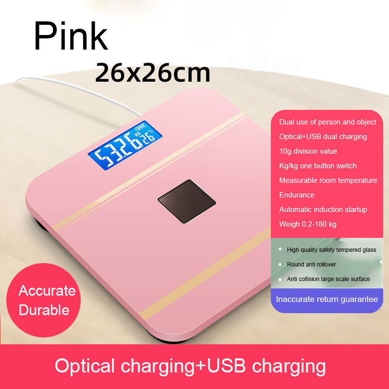 Digitaalne kaal kehakaal USB+optiline laadimine Bluetooth Smart Wireless BMI rasvaanalüsaator Vannituba tüdrukute ühiselamu kaasaskantav UUS