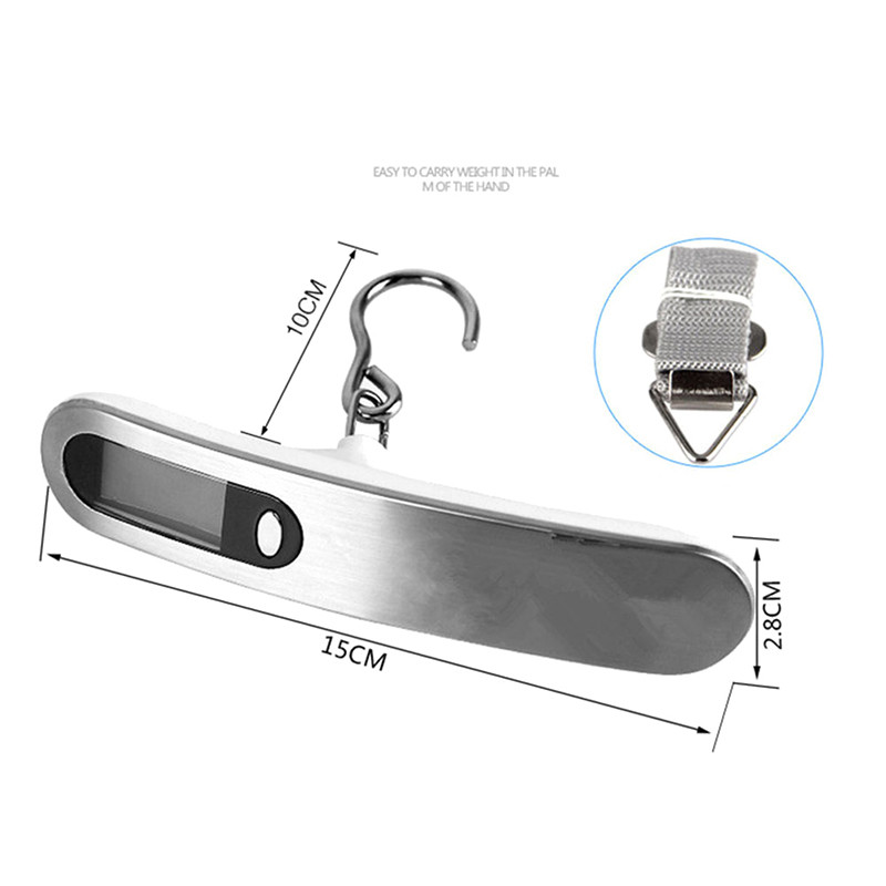 Pārnēsājami LCD digitālie elektroniskie svari 50 kg bagāžas svari svara līdzsvara čemodāns ceļojumu soma piekarināmi svari āķa makšķerēšanas svari