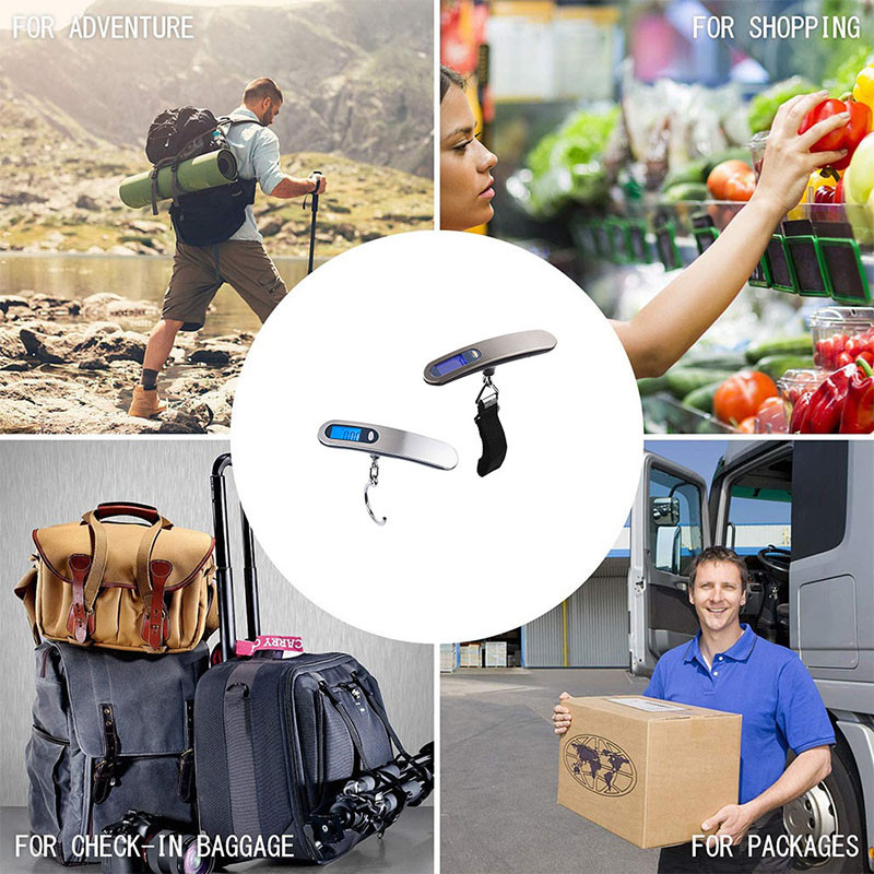 Pārnēsājami LCD digitālie elektroniskie svari 50 kg bagāžas svari svara līdzsvara čemodāns ceļojumu soma piekarināmi svari āķa makšķerēšanas svari