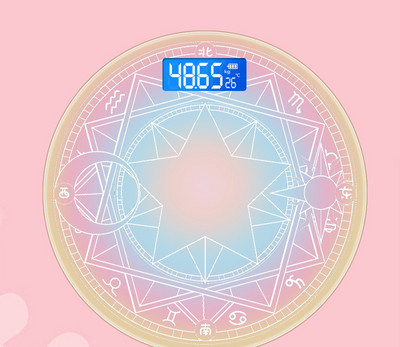 Slatki ružičasti magični niz Kupaonska vaga LCD zaslon Elektronička digitalna vaga Vaga za vaganje Pametna ravnoteža tjelesne masti Podna vaga