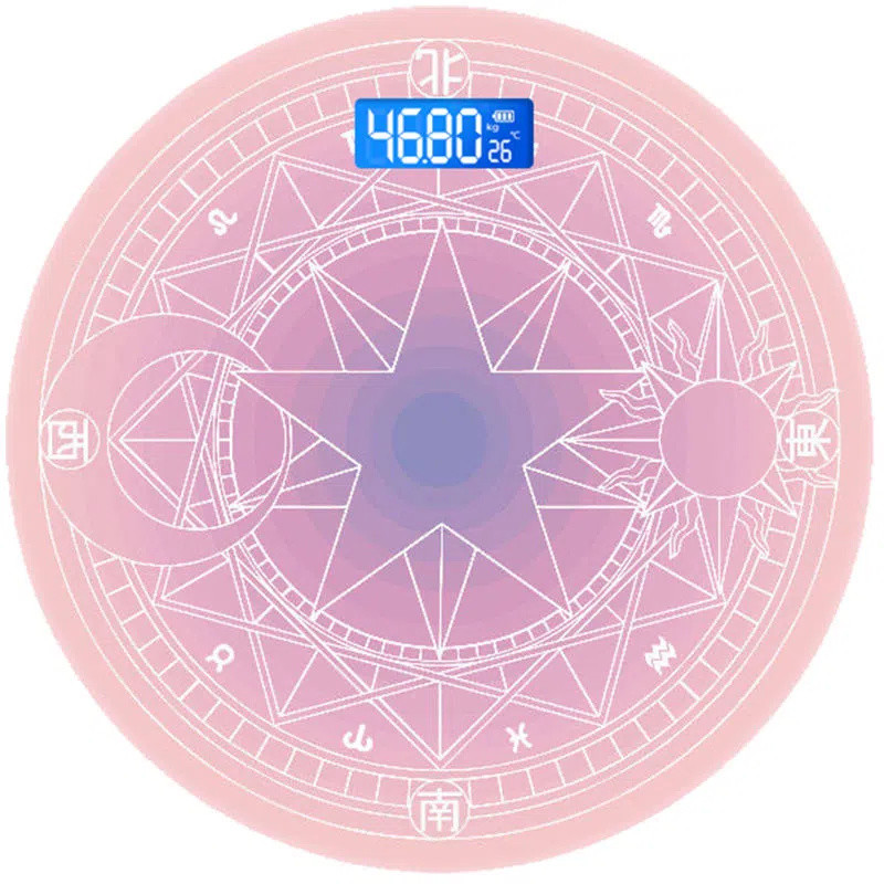 Slatki ružičasti magični niz Kupaonska vaga LCD zaslon Elektronička digitalna vaga Vaga za vaganje Pametna ravnoteža tjelesne masti Podna vaga