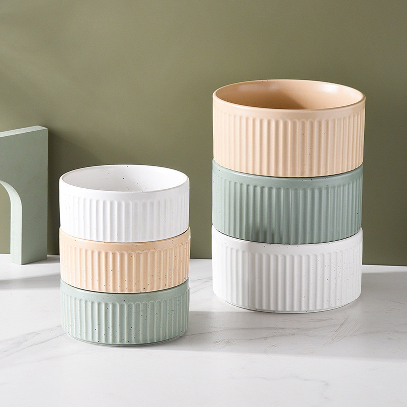 Keramikas bļoda suņiem ar koka paklājiņu ar platu muti barošanas trauki Ēdienam un ūdenim mājdzīvnieku barotava kaķa kucēnam, aizsargājot kakla mugurkaulu