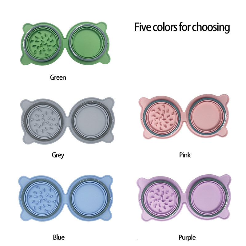 Kokkupandavad silikoonist lemmikloomakausid Mittetoksilised kaasaskantavad lemmikloomade reisikausid Kokkupandavad kutsika kassi kausid väljas toidujaoturi söötja