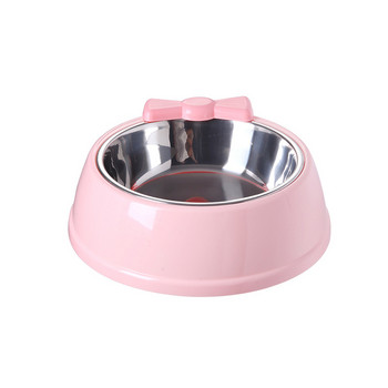 Μπολ 3 στυλ Cute Dog and Cat Bowl Κόκκαλο και στέμμα φιόγκου κινουμένων σχεδίων Τροφοδοσία κατοικίδιων από ανοξείδωτο ατσάλι Μπολ φαγητού για μικρές προμήθειες στόκου γάτας