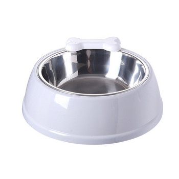 Μπολ 3 στυλ Cute Dog and Cat Bowl Κόκκαλο και στέμμα φιόγκου κινουμένων σχεδίων Τροφοδοσία κατοικίδιων από ανοξείδωτο ατσάλι Μπολ φαγητού για μικρές προμήθειες στόκου γάτας