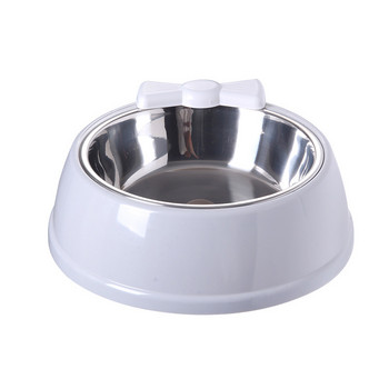 Μπολ 3 στυλ Cute Dog and Cat Bowl Κόκκαλο και στέμμα φιόγκου κινουμένων σχεδίων Τροφοδοσία κατοικίδιων από ανοξείδωτο ατσάλι Μπολ φαγητού για μικρές προμήθειες στόκου γάτας