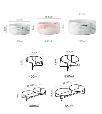 Керамична купа за кучета за домашни любимци Храна за кученца Вода Мраморна хранилка Консумативи Съд за пиене Аксесоари за големи котки Дропшипинг център #P021