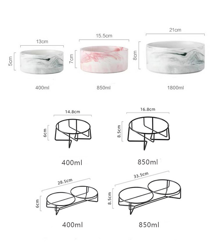Keraamiline koerakauss lemmiklooma kutsikate toidule Vesi Marmorist söötja tarvikud Jooginõu Suur kassi tarvikud Dropshipping Center #P021