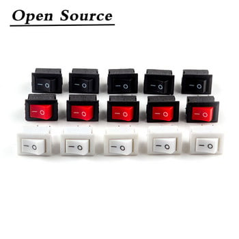 5/10Pcs Push Button Switch 10x15mm SPST 2Pin 3A 250V KCD11 Snap-in on/Off Rocker Switch 10MM*15MM Black Red and White