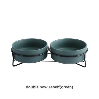 Dvostruka keramička posuda za hranjenje pasa kućnih ljubimaca za pse mačke koje jedu Hranilica za vodu s podignutim stalkom Proizvod #P007
