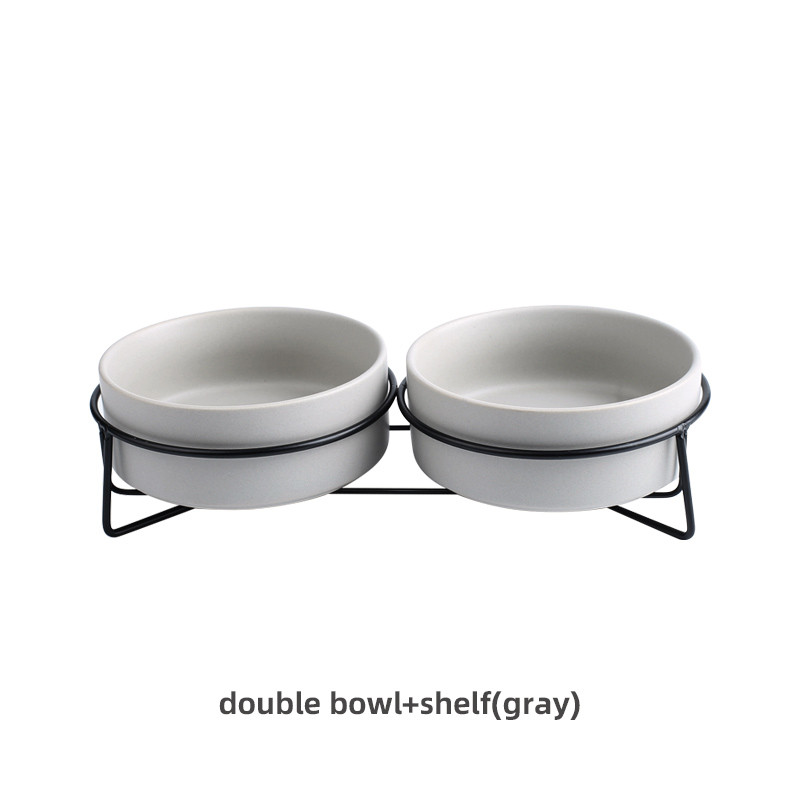 Dvostruka keramička posuda za hranjenje pasa kućnih ljubimaca za pse mačke koje jedu Hranilica za vodu s podignutim stalkom Proizvod #P007