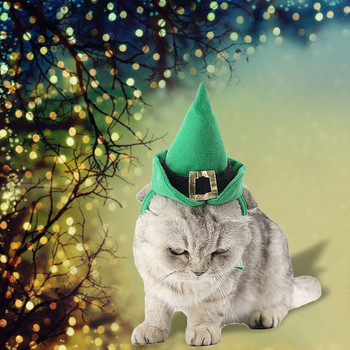 P82D Cute Hat Green Bear Tricorne Warmer for Pet Party Costume Accessories Ρυθμιζόμενα αξεσουάρ κεφαλής για γάτες και σκύλους