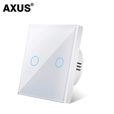 AXUS EU puutelüliti AC100-240V Led taustvalgus paneel karastatud kristallklaasist sein Valgussensoorsed lülitid 1/2/3 Gang Interruttore