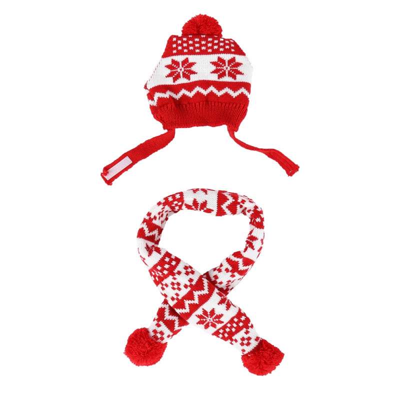 Ziemas silta, svītraina adīšana kucēnu apkakles rotaļu Ziemassvētku kostīms mājdzīvnieku cepures šalles komplekti kaķi Suņi aksesuāri čivava Jorkšīrai
