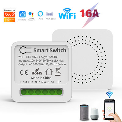 Tuya WiFi Smart Switch APP juhtmevaba kontroller Universaalne kaitselüliti taimer Nutikas elutöö LED-valguslülitiga Alexa tarvikud