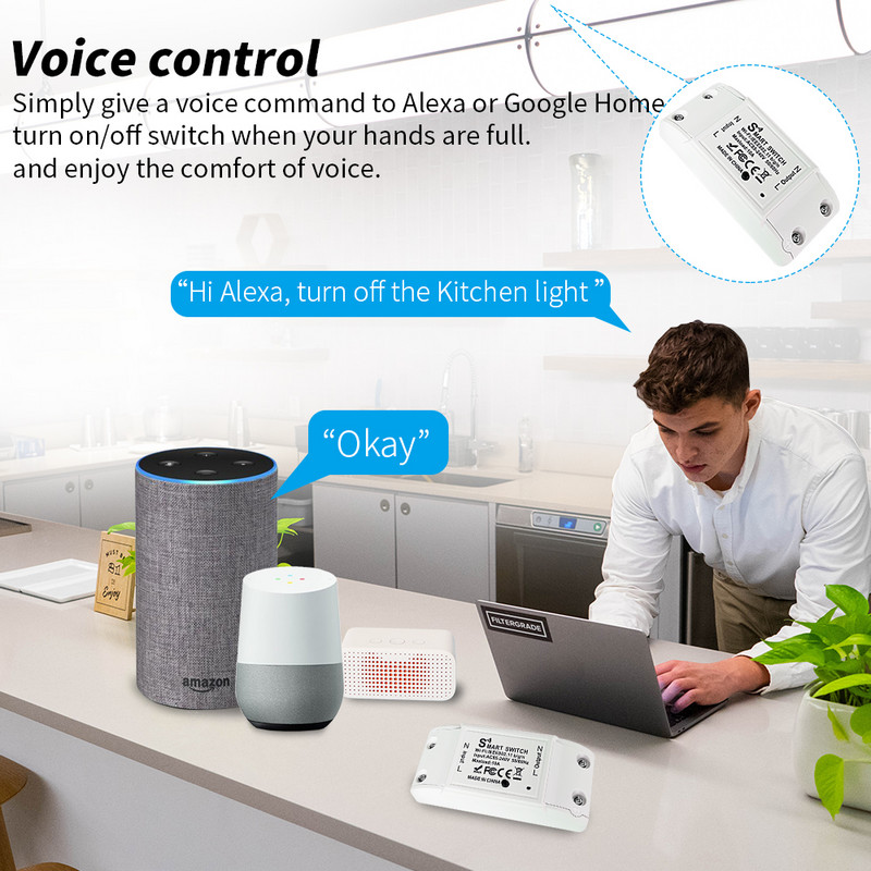 Tuya WiFi Smart Switch APP juhtmevaba kontroller Universaalne kaitselüliti taimer Nutikas elutöö LED-valguslülitiga Alexa tarvikud