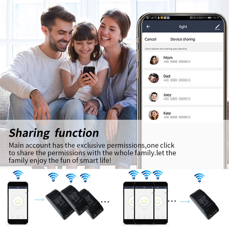 Tuya WiFi Smart Switch APP juhtmevaba kontroller Universaalne kaitselüliti taimer Nutikas elutöö LED-valguslülitiga Alexa tarvikud