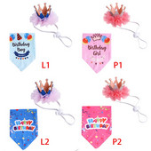 Visokokvalitetna pamučna ogrlica za kućne ljubimce Rođendanska pokrivala za kućne ljubimce Kape Psi Mačke Rođendanska kruna Bandana šalovi Bibs Pribor za kućne ljubimce