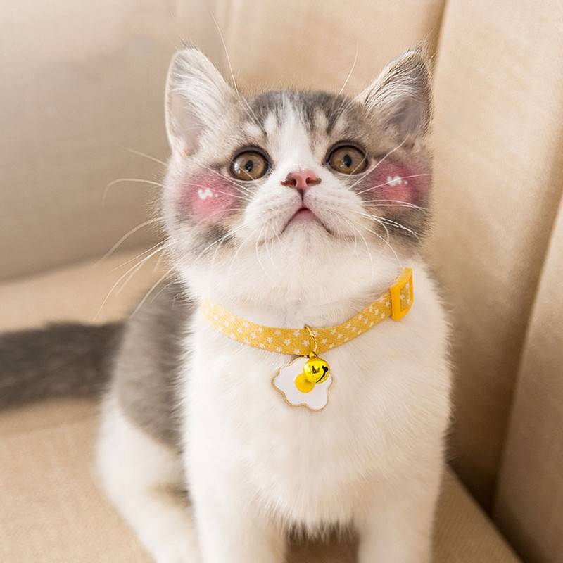 Potrepštine za kućne ljubimce Pribor za mačke Podesiva ogrlica za mačke za mače Štene Mali pas Mačka Ogrlica zvona koja se odvaja sa slatkim privjeskom