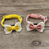 Mājdzīvnieku kaklasiksna, loka mezgls, uzkrītoša, regulējama izmēra kokvilnas dekoratīvā mājdzīvnieka kaklasiksna ar drošības sprādzi mājām