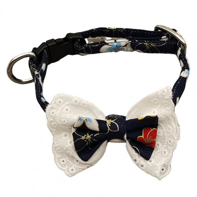 Mājdzīvnieku kaklasiksna, loka mezgls, uzkrītoša, regulējama izmēra kokvilnas dekoratīvā mājdzīvnieka kaklasiksna ar drošības sprādzi mājām