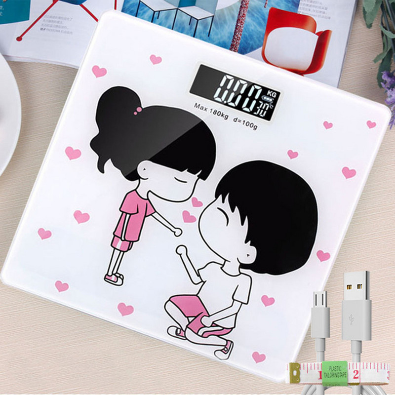 USB uzlādes digitālie korpusa precīzijas svari svēršanai, mini vannas istabas elektroniskie svari, elektroniski, stāvoši uz grīdas cilvēkiem