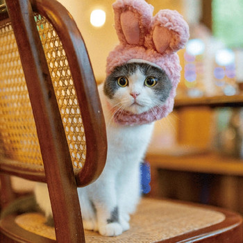 Cats Hat Bunny Warm Cosplay αξεσουάρ για γάτες Μικρά σκυλιά Ρυθμιζόμενα