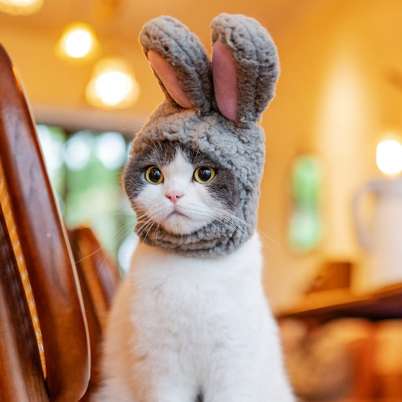 Cats Hat Bunny Soe Cosplay tarvikud kassidele Väikestele koertele Reguleeritav