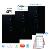 Tuya Smart Life Light Switch WiFi puutetundliku anduri Smart Switch rakenduse kaugjuhtimispult puudub neutraalne juhe 110 V 220 V Alexa Google Home jaoks