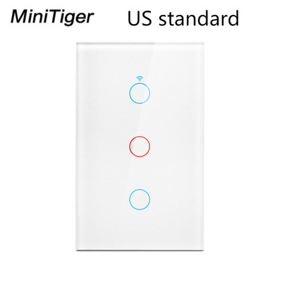Tuya Smart Life Light Switch WiFi puutetundliku anduri Smart Switch rakenduse kaugjuhtimispult puudub neutraalne juhe 110 V 220 V Alexa Google Home jaoks