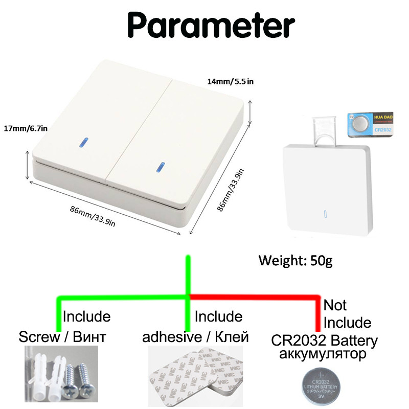 Juhtmeta nutikas lüliti valgus 433Mhz RF 86 seinapaneeli lüliti kaugjuhtimispuldiga minirelee vastuvõtjaga 220 V kodu LED-valguslampide ventilaator