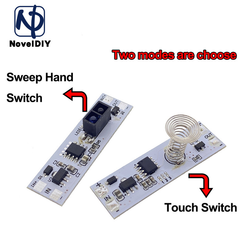 Puutelüliti mahtuvuslik moodul 5V-24V 3A LED hämardamise juhtlambid Aktiivsed komponendid Lühikese vahemaa skaneerimise pühkimiskäeandur
