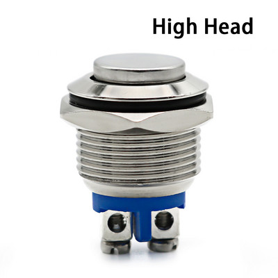 16mm 1NO Visoka ravna glava Vodootporan Metalni prekidač za trenutno resetiranje Vijčani terminal Zvono na vratima motora automobila Računalni prekidač