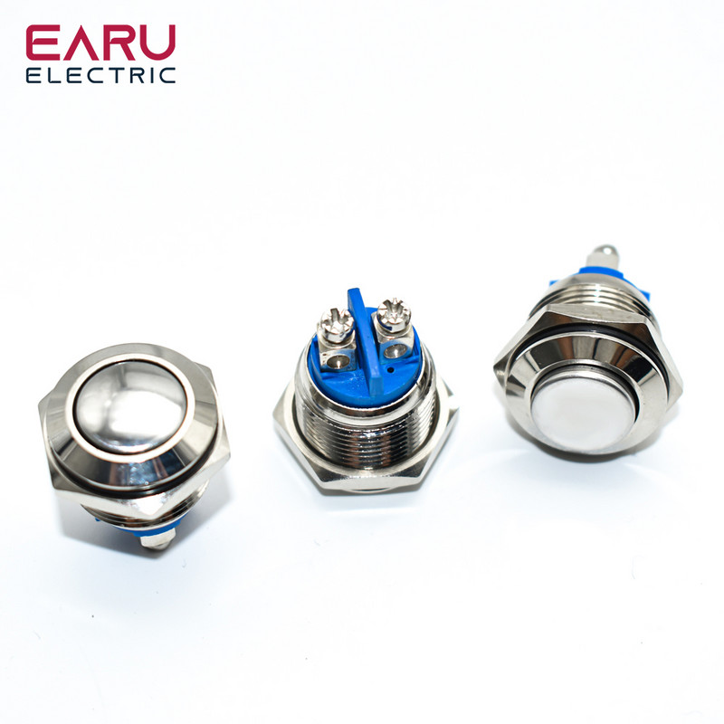 16mm 1NO Visoka ravna glava Vodootporan Metalni prekidač za trenutno resetiranje Vijčani terminal Zvono na vratima motora automobila Računalni prekidač