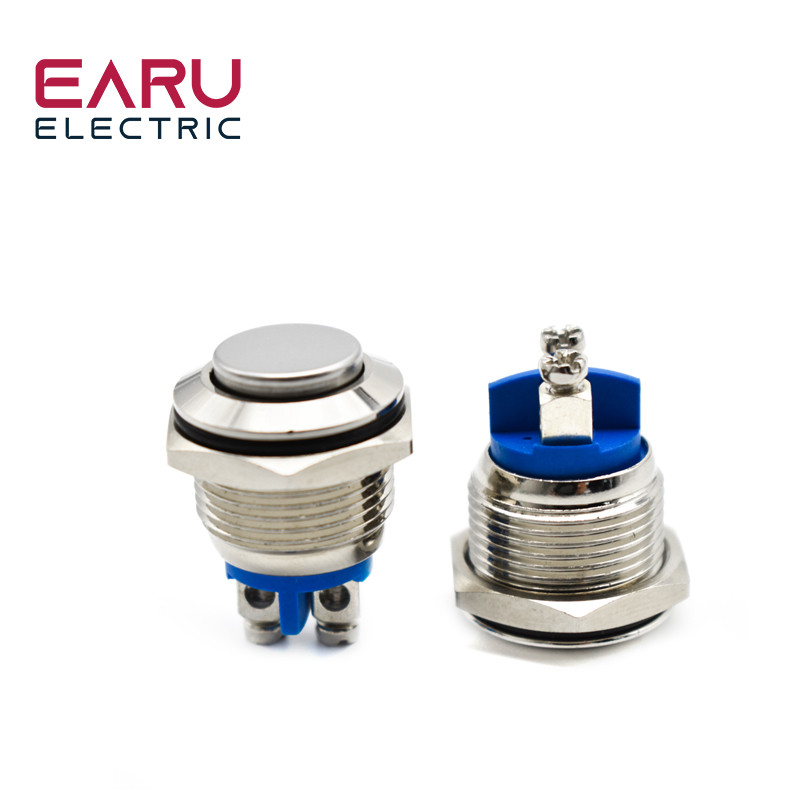 16mm 1NO Visoka ravna glava Vodootporan Metalni prekidač za trenutno resetiranje Vijčani terminal Zvono na vratima motora automobila Računalni prekidač